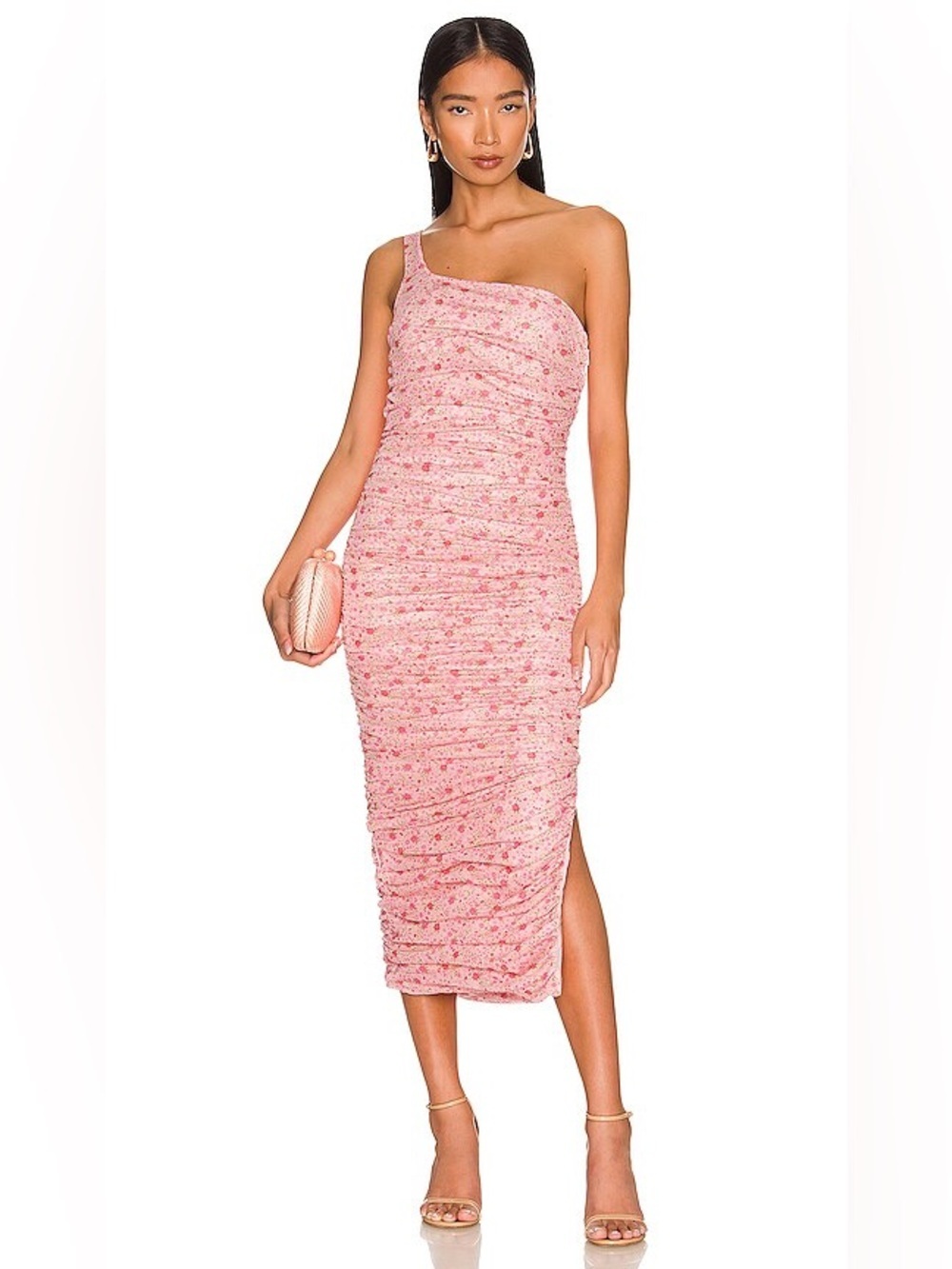 Likely Coquette Pink Floral Summer Wedding Guest Midi Dress Size 2 NWT